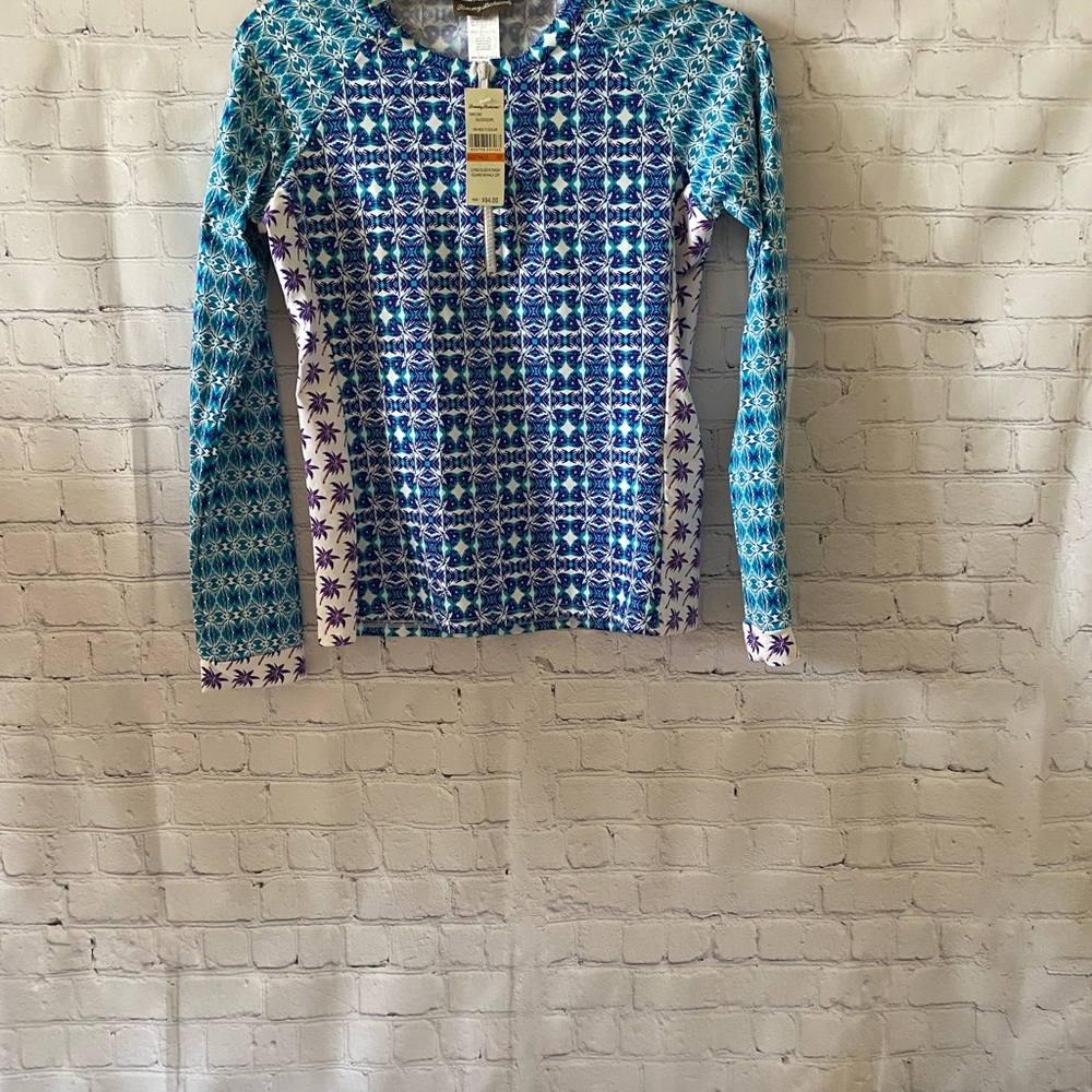 Tommy Bahama women’s guard long sleeve rash w/ half zip.SP NWT